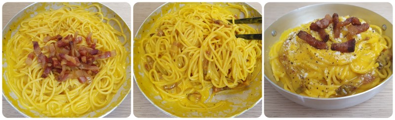 Spaghetti à la carbonara prêts