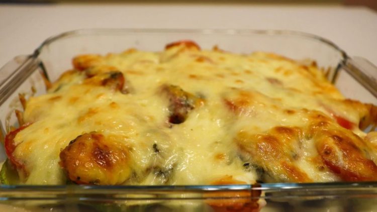 gratin de légumes aux œufs et fromage