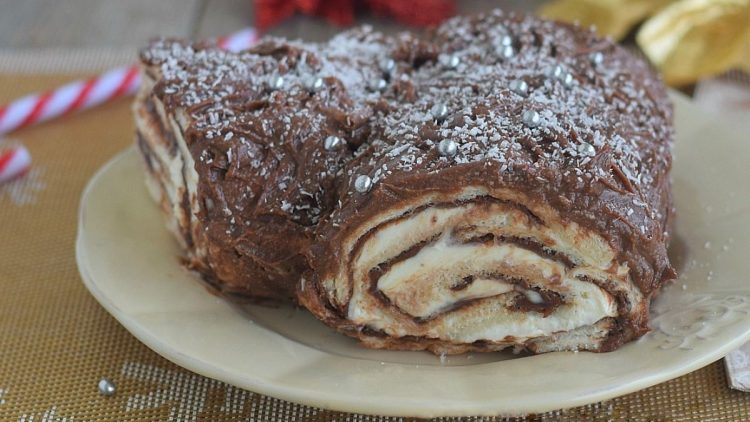 Bûche de Noël sans cuisson au Nutella