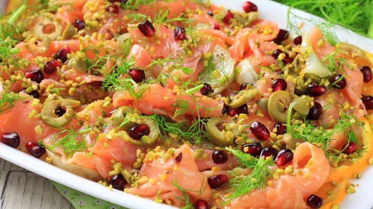 Salade de saumon et fenouil mariné à l’orange