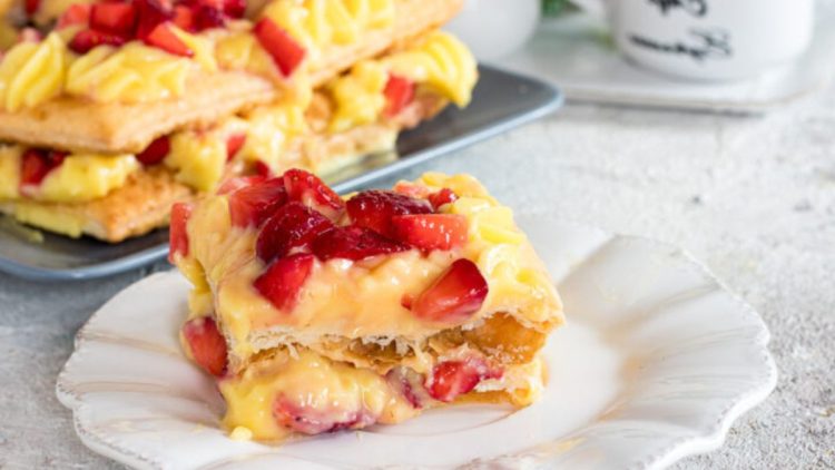 mille-feuilles aux fraises sans œuf ni lait