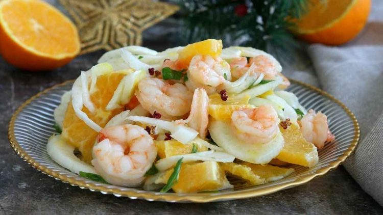 Salade de crevettes oranges et fenouils