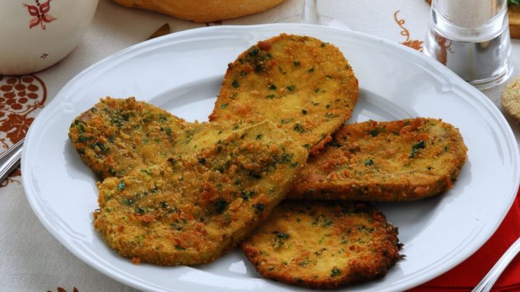 aubergines légères panées au four