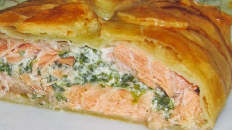 Pâte feuilletée au saumon et poireaux